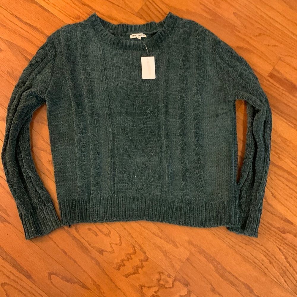 Rag Poets Size Large Pull over sweater in pine green. Soft/cozy/quality piece